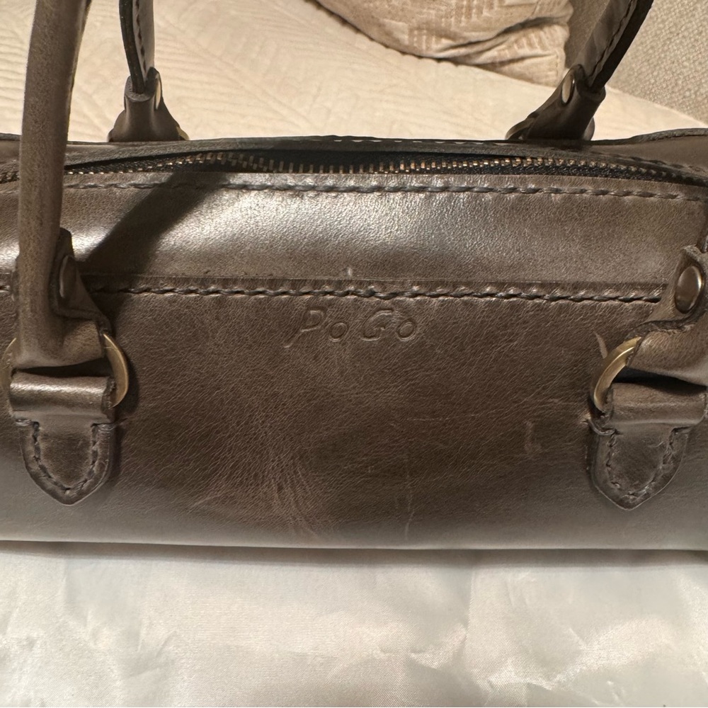 Genuine Leather Handmade Purse with Top Handle and Strap - Picture 3 of 12